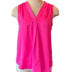 Vince Camuto Hot Pink Sleeveless V Neck Blouse‎ Flowy Top Size Small
